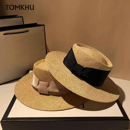 Women High Quality Classical Boater Hat Wide Brim Sun Hat - The Hat Oasis